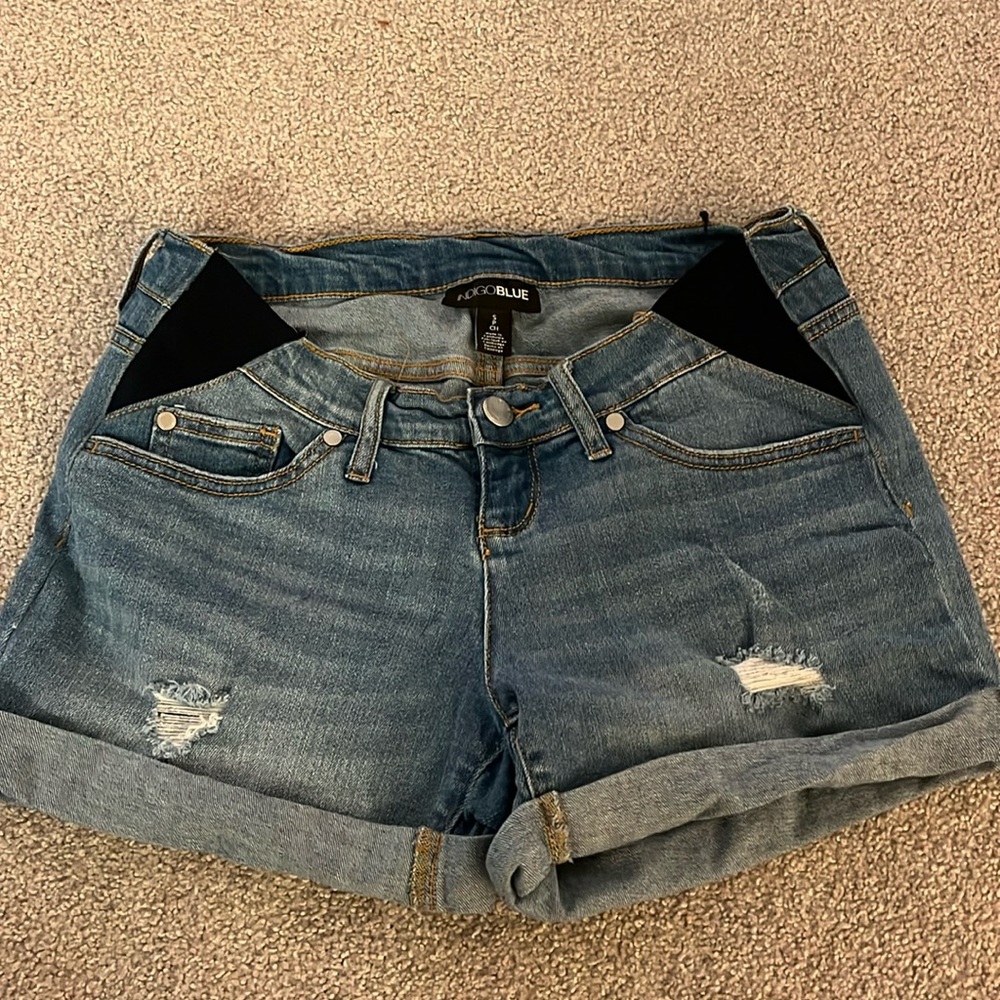 Maternity jean shorts